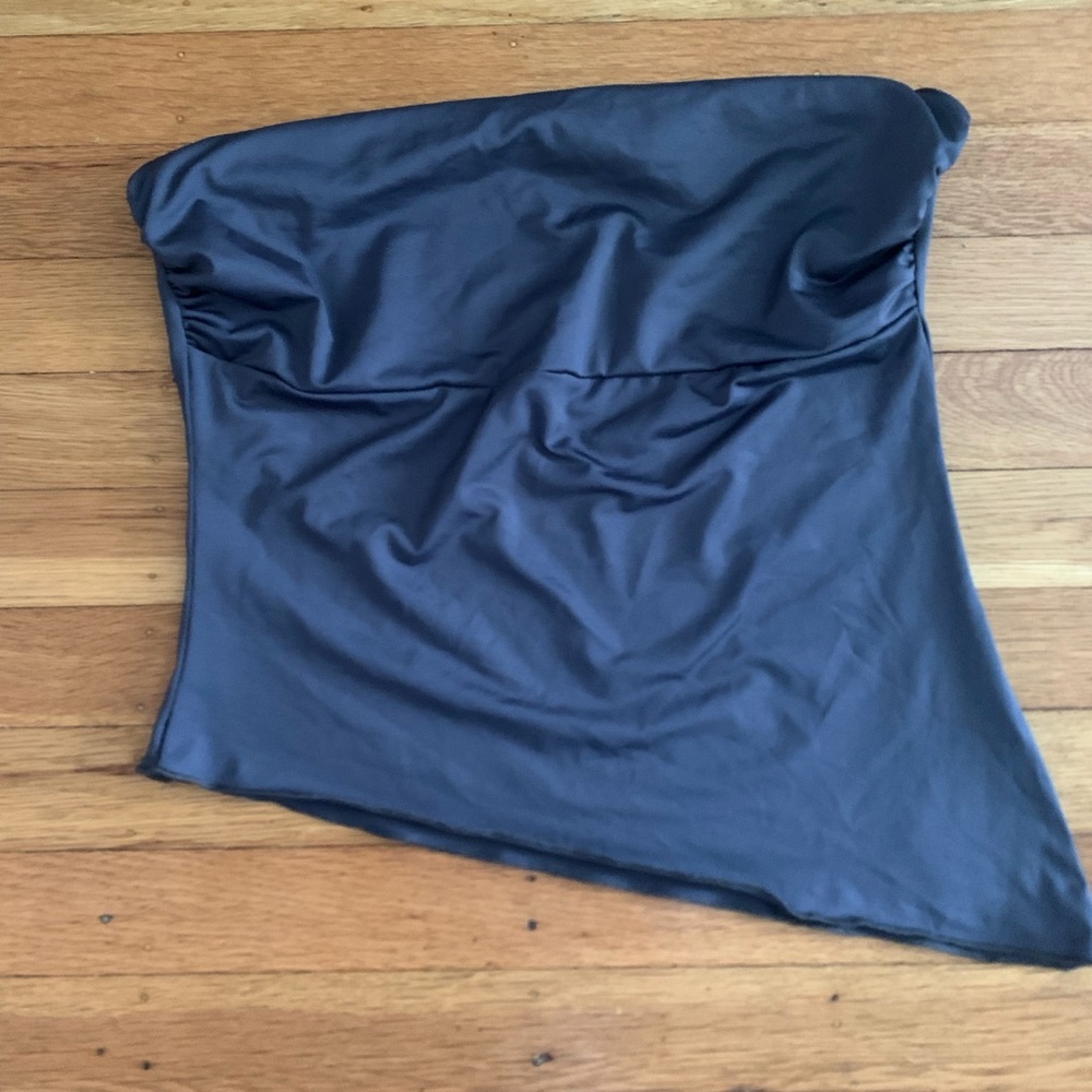 SHEIN Charcoal Strapless Bandeau Crop Top